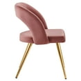 thumbnail image 4 of Modway Marciano 18.5" Metal and Velvet Dining Chair - Gold/Dusty Rose (Set of 2), 4 of 8