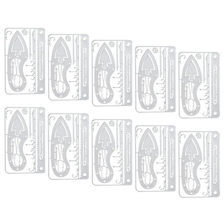 Tomshine 10 PCS Multi-Tool Card 17 In 1 Multifunction Fishing Hook Card for Emergency Survival Hiking Camping