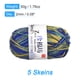 thumbnail image 2 of Uxcell paquete de 5 ovillos de 50g de hilo de mezcla de algodón para ganchillo y tejido en azul y amarillo, 2 of 7