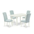 thumbnail image 2 of East West Furniture NOCE5-LWH-15 5 Piece Norfolk Rectangle Dinette Set - Linen White, 2 of 6