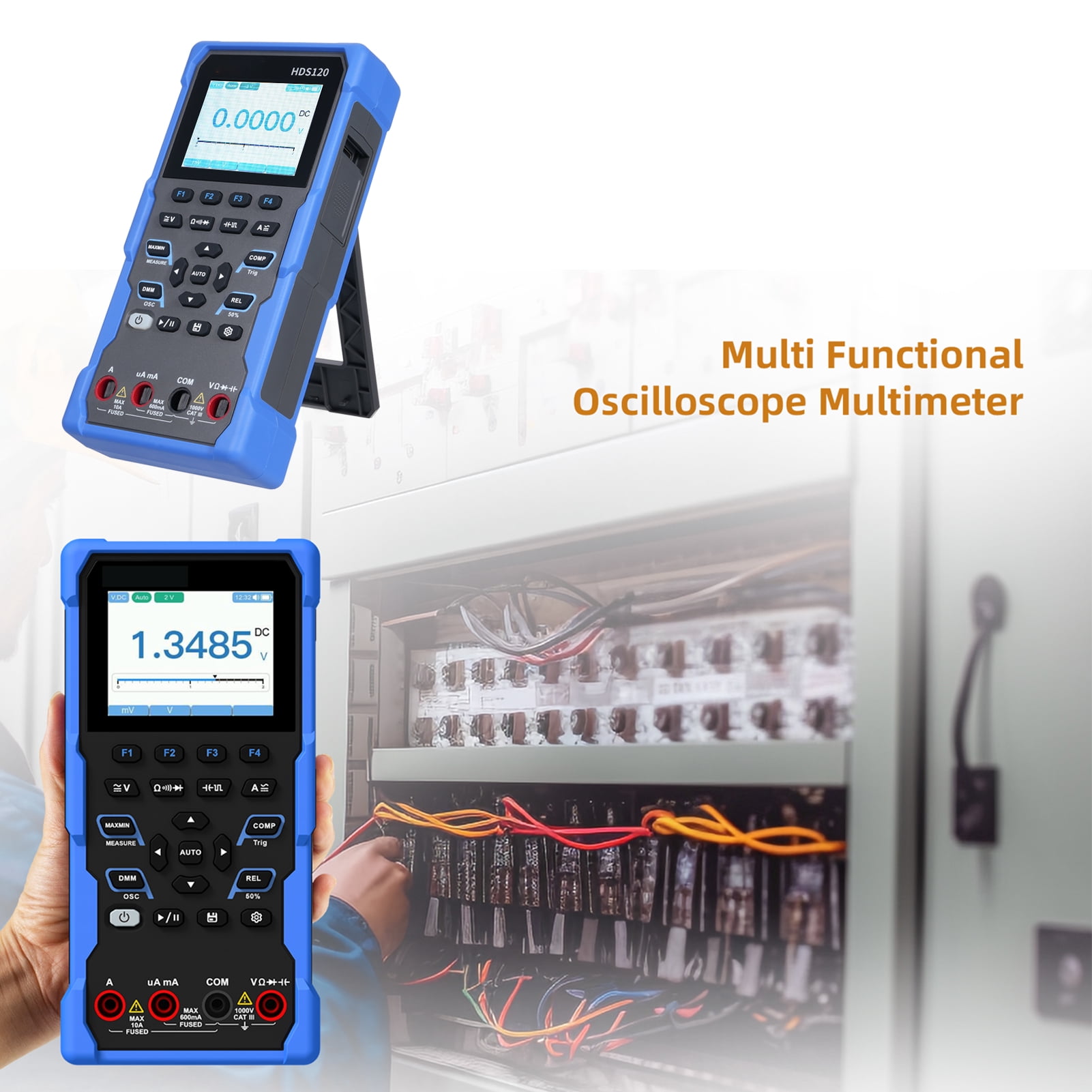 Oscilloscope,Hds120 2-in-1 20000 Tester 1mhz 5ms/s Rms Tester 1mhz 5ms/s 2600mah 2600mah Battery 1mhz 5ms/s 2600mah Battery 2.8-inch 20000 Rms Tester 2-in-1 20000 Rms