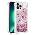 thumbnail image 2 of Funda para iPhone 14 Pro con Brillo Líquido Flotante, Purpurina, Parachoques y Anillo Giratorio Soporte, 2 of 5