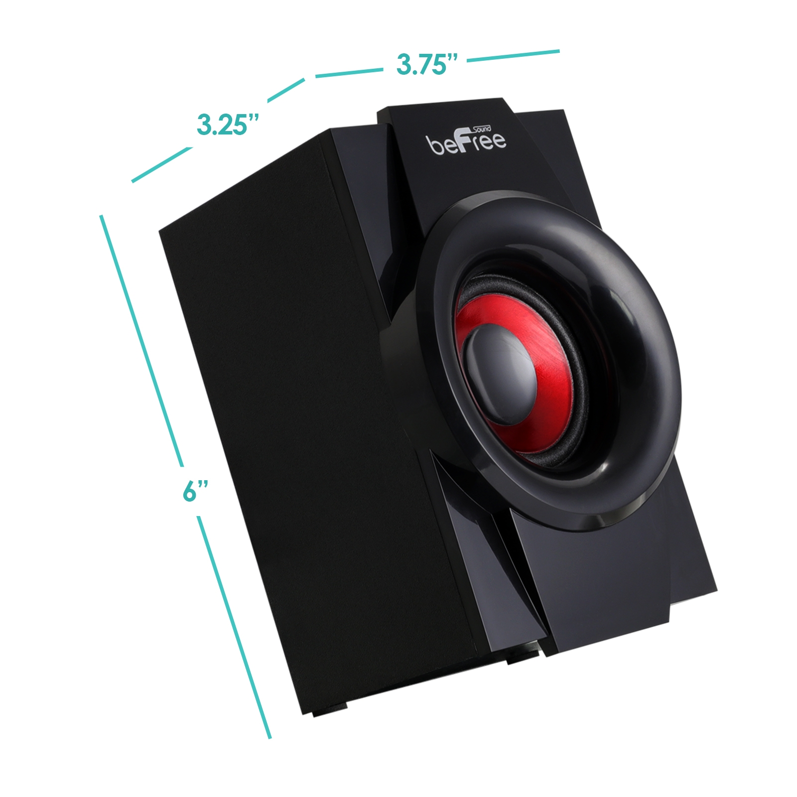 beFree Sound BFS-410 5.1 Channel Surround Sound Bluetooth Speaker System in Red - image 4 of 6