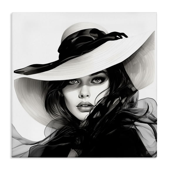 Stupell Industries Modern Chic Woman Gazing Canvas Art, 17 x 17, by RB