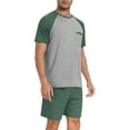 thumbnail image 2 of MINTREUS Men's Pajama Set Short sleeved Round Neck 2-piece Set Men's Shorts Casual Set Raglan Pajamas, 2 of 7