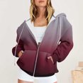 thumbnail image 2 of BLVB Women's Oversized Hoodies Cute Fall Casual Drawstring Sweatshirt Teen Girls Zip Up Jackets Coat with Pockets, 2 of 5