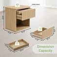 thumbnail image 6 of Brafabhome Fluted End Tables Set of 2 with Hidden Drawers, Modern Side Table with Open Shelves for Living Room, Mid-Century Curved Profile Nightstand for Bedroom | Nature, 6 of 8