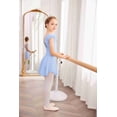 thumbnail image 5 of Arshiner Girls Shiny Ruffle Sleeve Ballet Leotard with Skirt Criss-Cross Back Dance Dresses, 5 of 9