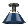 thumbnail image 3 of Golden Lighting 3306-Fm Orwell 10" Wide Semi-Flush Ceiling Fixture - Matte Black / Pine, 3 of 5