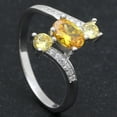 thumbnail image 4 of Birthstone Ring for Women Statement Ring 3 Stone Sterling Silver Cz Ginger Lyne Collection, 4 of 5