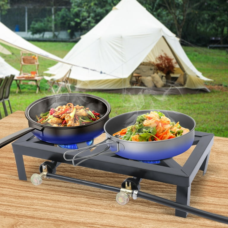 Portable 24,000 BTU Propane Gas Stove-Top Double Burner Fryer Outdoor  Camping