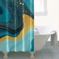 thumbnail image 4 of Blue and Gold Marble Wave Art Pattern Shower Curtain 36"x72" ,Bathroom Decorative Shower Curtains Set with 12 Hooks,Modern Waterproof Washable Shower Curtain, 4 of 6