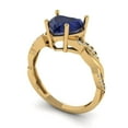 thumbnail image 2 of Solitaire with Accents Engagement Ring for Women - 2.1ct Simulated Blue Sapphire in 18K Yellow Gold Promise Ring, 2 of 6