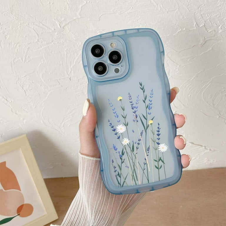 Compatible for iPhone 13 Pro Max Case Matte Clear Flower Cute Wavy