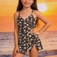 thumbnail image 4 of WQNVRNR Girls One-piece Swimsuits- Tie Knot Bathing Suit Tummy Control Adjustable Straps Tankini Swim Dress Multicolor Size 6, 4 of 9