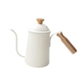 thumbnail image 4 of Hervidor de café portátil de acero inoxidable con mango de madera y de 650 ml, tetera de cuello de cisne para tienda, cafetería, interior y, 4 of 8