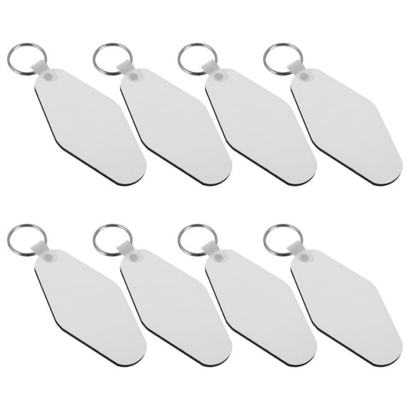 DRAFIDEEP 8Pcs Sublimation Accessory Blanks for present Giving White Rectangular Minimalist Design