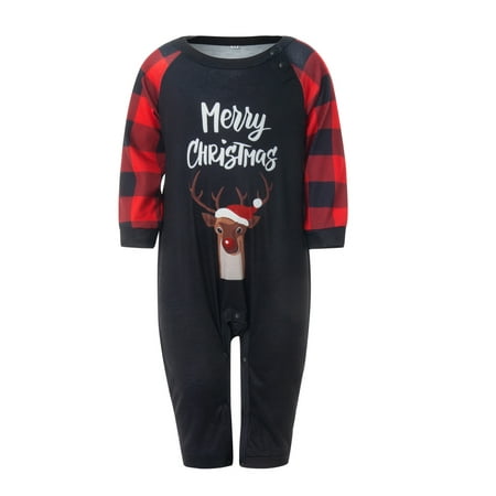 

LisenraIn Christmas Family Matching Pajamas Deer Print Plaid Pyjama Trousers
