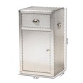 thumbnail image 3 of Baxton Studio Serge Armoire de Rangement d'Accent en Métal Argenté 1 Porte, 3 of 11