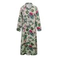 thumbnail image 3 of MAWCLOS Robes Maxi pour Femmes Robe Chemise à Imprimé Floral Kaftan à Revers Manches Longues 8999 Violet m, 3 of 4