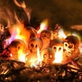 thumbnail image 6 of NFTIGB 2 Pcs Ceramic Skull Fire Log Fireproof Indoor Outdoor Fire Pit Accessories for Halloween Party Fireplace Decor, 4.72 inches / 12 cm, 6 of 9