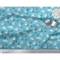 thumbnail image 2 of Soimoi Blue Poly Georgette Fabric Mushroom,Oaknut & Rabbit Animal Print Fabric by Yard 42 Inch Wide, 2 of 3
