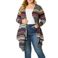 thumbnail image 5 of Agnes Orinda Women's Plus Size Boho Long Sleeve Open Front Sweater Long Cardigan 2X Gray, 5 of 7