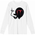 thumbnail image 4 of It Chapter 2 Enlarged Pennywise Face Adult White Crew Neck Long Sleeve Tee-Medium, 4 of 6