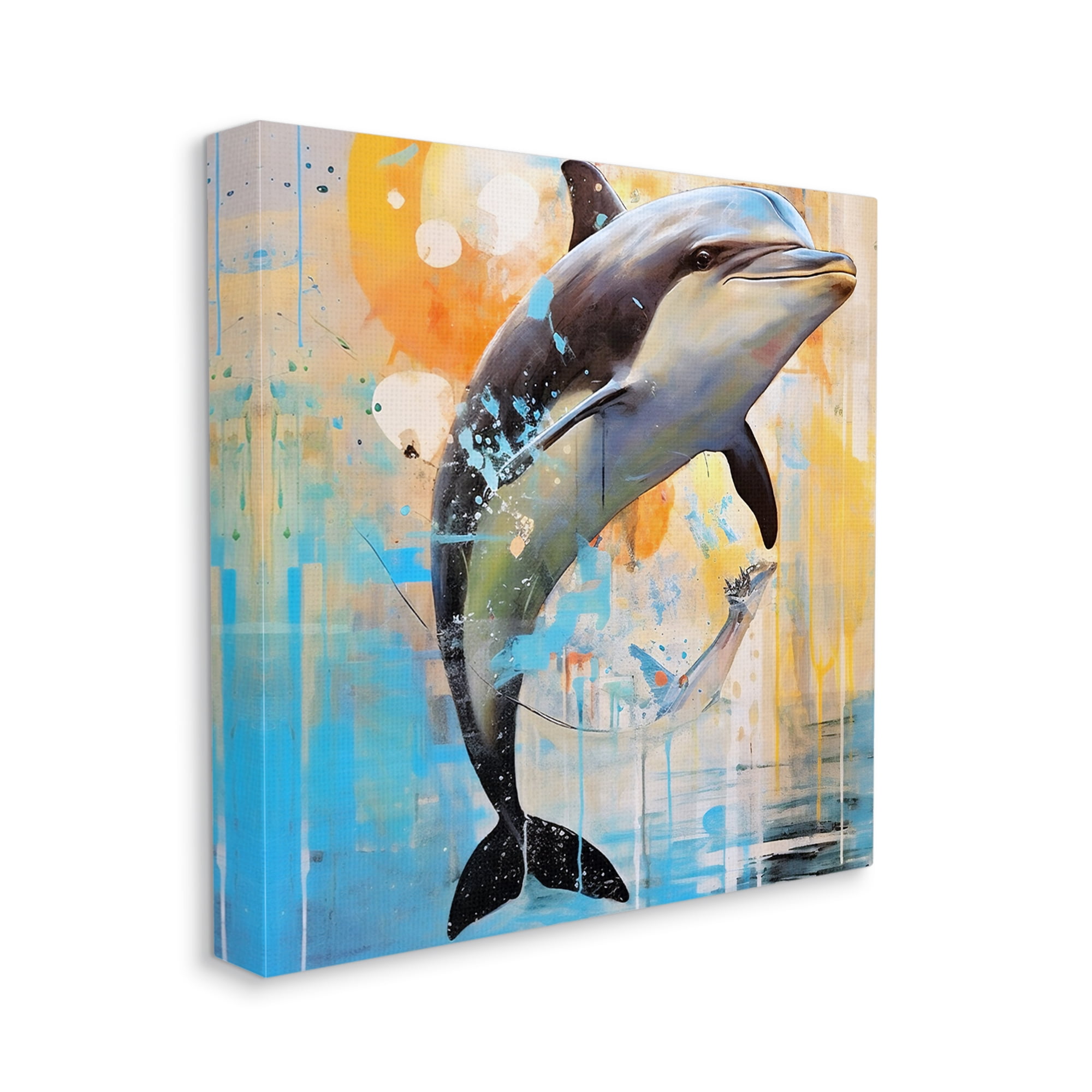 Stupell Industries Abstract Sea Life Portrait Animals & Insects Painting Gallery Wrapped Canvas Art Print Wall Art, 30 x 30