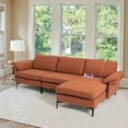 thumbnail image 2 of Costway L-shaped Modern Modular Sectional Sofa w/ Reversible Chaise & 2 USB Ports Red, 2 of 10
