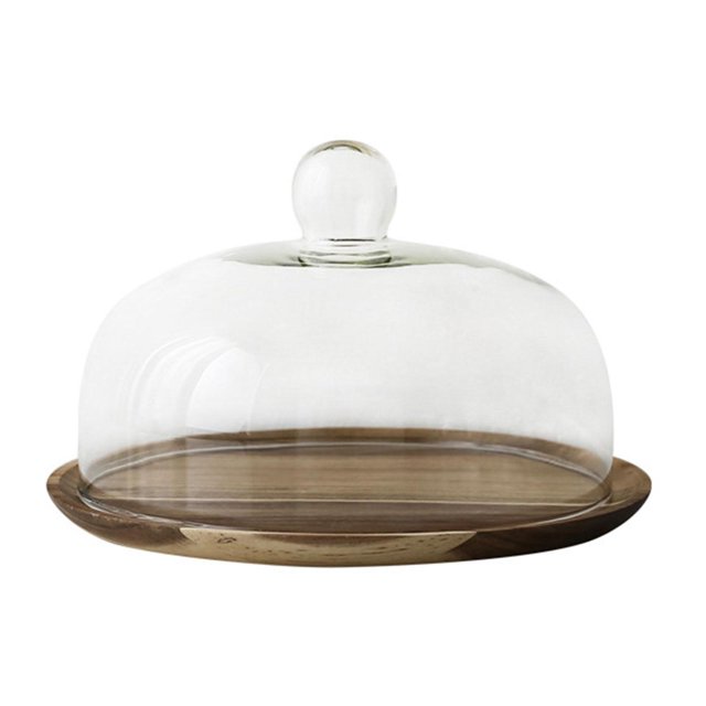 Soporte de madera para pasteles, bandeja para servir pasteles, bandeja para exhibir frutas, bandeja para guardar postres con 23cm
