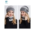 thumbnail image 4 of Deago Women's Tie Dye Winter Beanie Hat Scarf Set Warm Knit Hat Thick Fleece Lined Skull Caps Neck Warmer (Gray), 4 of 8