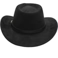 thumbnail image 5 of Cowboy Hat for Women Men Felt Wide Brim Cowgirl Hat Western Suede Hats for Cowboys and Cowgirls with Belt Buckle, 5 of 6