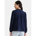 thumbnail image 5 of Time and Tru Women's Eyelet Embroidered Peasant Blouse, Sizes XS-XXXL, 5 of 5