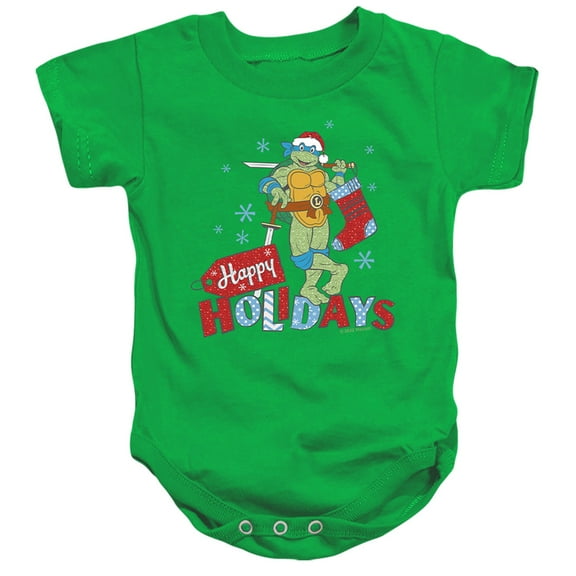 Teenage Mutant Ninja Turtles Happy Holiday Sparkly Christmas Unisex Infant Snap Suit for Baby