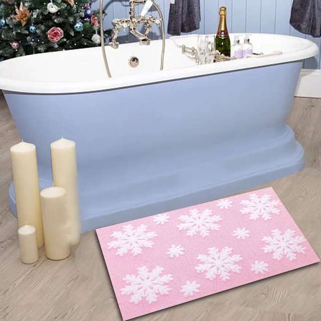 Hbdhejl Christmas Doormat Winter Bath Rug Snowflak Mats Decor Front Door Mat Decorative Non Slip Comfortable Mat Home Cashmeree Imitation Decor Xmas Winter Holiday Floor Mat 16X23.6 Inch
