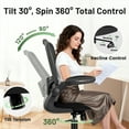 thumbnail image 4 of ATHOPE Office Chair, Ergonomic Desk Chair Breathable Mesh Home Office Chairs Adjustable High Back Lumbar Support Flip-up Armrests, Executive Rolling Swivel Comfy Computer Chairs Black, 4 of 7