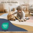 thumbnail image 4 of ODIKA 6'x9' Washable Area Rug Non-Slip, Easy Care, Pastel Multicolor Abstract Flow Design Modern Curved Shapes with Retro Vibes for Family Room, Living Room, Master Bedroom, 4 of 7