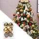thumbnail image 3 of Farfi 6 colgantes de árbol de Navidad de 6 cm / 8 cm diseño tallado hueco chapado decoración ecológica restaurante de bolas colgantes de árbol de Navidad de 6 cm, 3 of 5