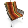 thumbnail image 3 of Jordan Manufacturing 38" x 21" Islip Cayenne Maroon Stripe Rectangular Outdoor Wrought Iron Chair Cushion with Ties and Hanger Loop, 3 of 14