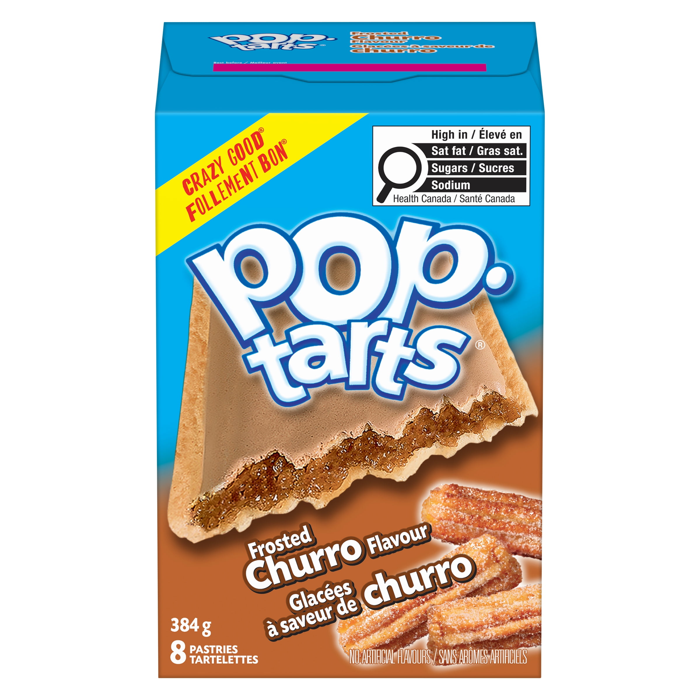Pop-Tarts® Frosted Churro Flavour Pastries, 384 g, 8 Pastries, PT BRWN SGR CINN PSTRS 8CT 384GMX12