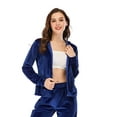 thumbnail image 6 of SAYFUT Women's Velour Tracksuit Set, Zip-Up Hoodie & Wide Leg Pants, 2-Piece Set, Sizes S-2XL, 6 of 8