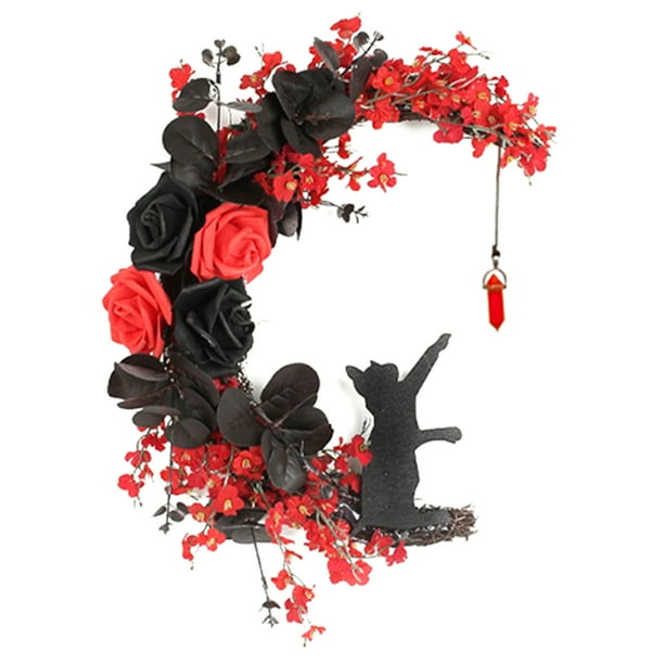 Guirnalda Rosas Y Vid Corona Halloween Con Calavera Color