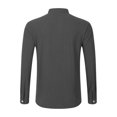 thumbnail image 5 of ZCFZJW Mens Cotton Linen Henley Shirts Long Sleeve Casual Shirt Summer Beach Hippie T-Shirt Band Collar Shirt with Chest Pocket Gray M, 5 of 8