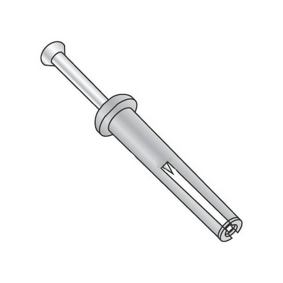 1/4" x 1 1/4" Hammer Drive Anchors / Mushroom Head / Zamac Alloy Body / Steel Zinc Nail (Quantity: 100 pcs)