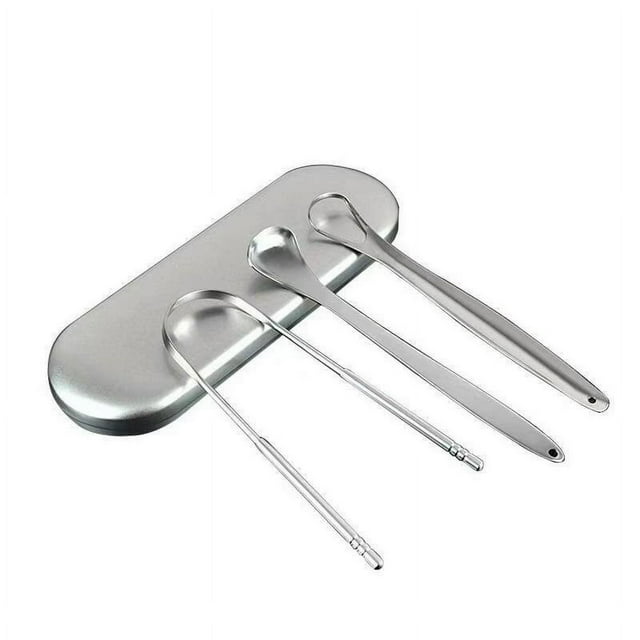 Tongue Scraper Cleaner With Travel Handy Case Brush Bad Breath Kit Metal For Adults Eliminate Professional