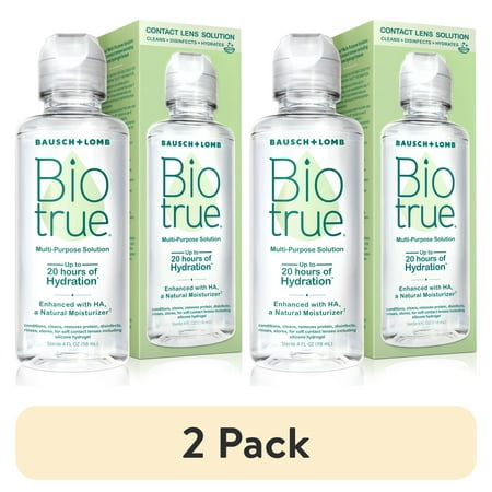 (2 pack) Biotrue Multi-Purpose Contact Lens Solution–from Bausch + Lomb– 4 fl oz (118 mL) Bottle