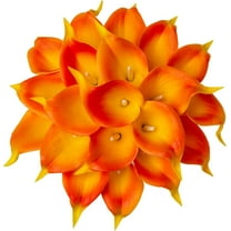 10pcs Artificial Calla Lily Flower Real Touch Latex Flowers for DIY Wedding Bouquet Party Home Decor (White-Yellow Core)