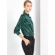 thumbnail image 4 of Allegra K Blusa Casual Volante Fruncido Botones Delanteros Manga Larga Camisa De Trabajo Para Mujer Verde Oscuro XL Unique Bargains Blusa, 4 of 6