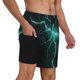 thumbnail image 2 of Balery Green Lightning Flash Bañador para hombre, shorts de playa de secado rápido con entrepierna y forro de compresión-XX-Large, 2 of 6